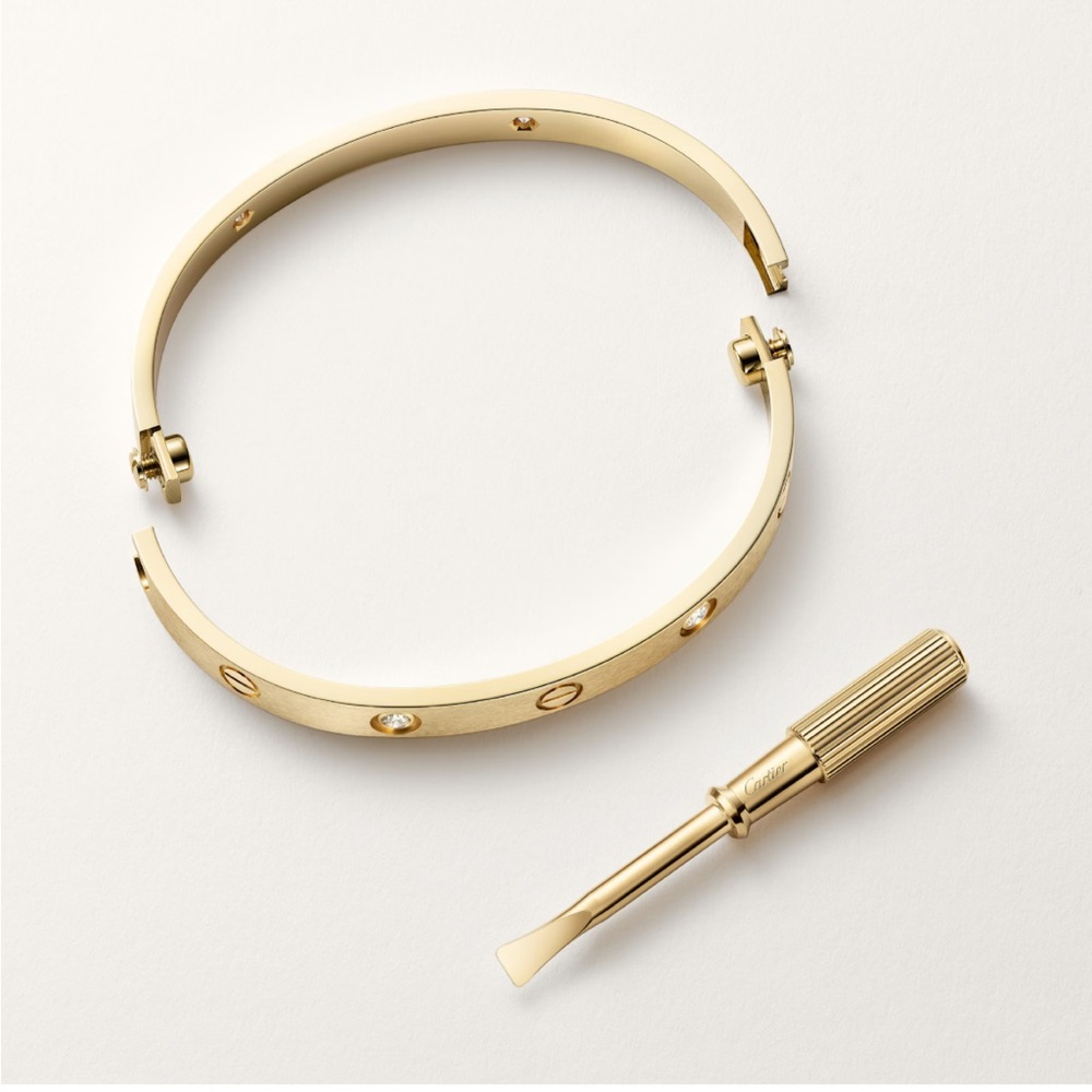 LOVE SCREW 4 DIAMOND BANGLE BRACELET WITH TOOL CHOOSE GOLD/ ROSE GOLD OR SILVER
